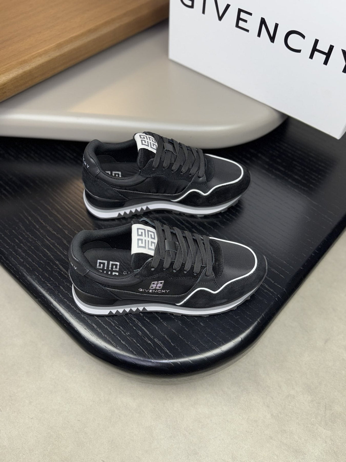 Givenchy Contrast-Trim Lace-Up Sneakers — front